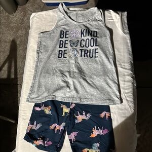 The Children's Place Gray and Navy Unicorn Set